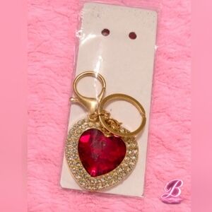 Bling heart bag charm - NWT